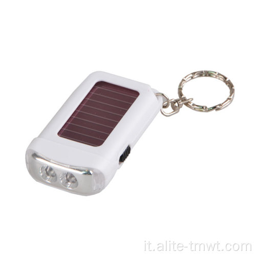 Torcia solare per portachiavi a LED personalizzata in plastica in plastica Mini PVC